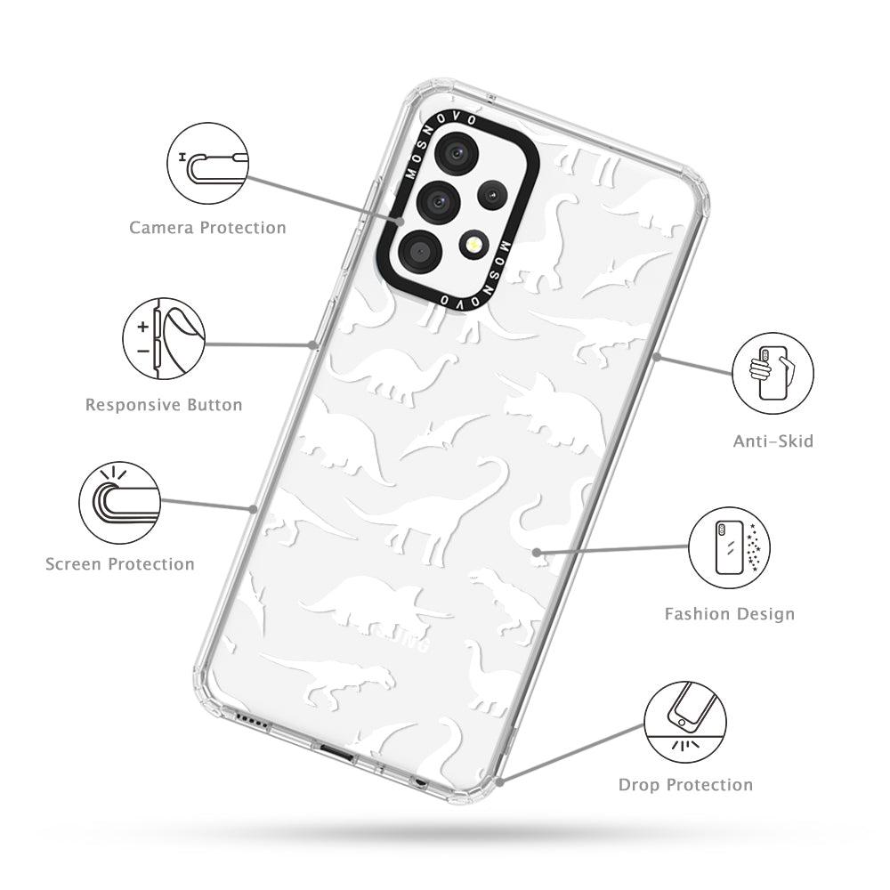 White Dinosaur Phone Case - Samsung Galaxy A52 & A52s Case - MOSNOVO