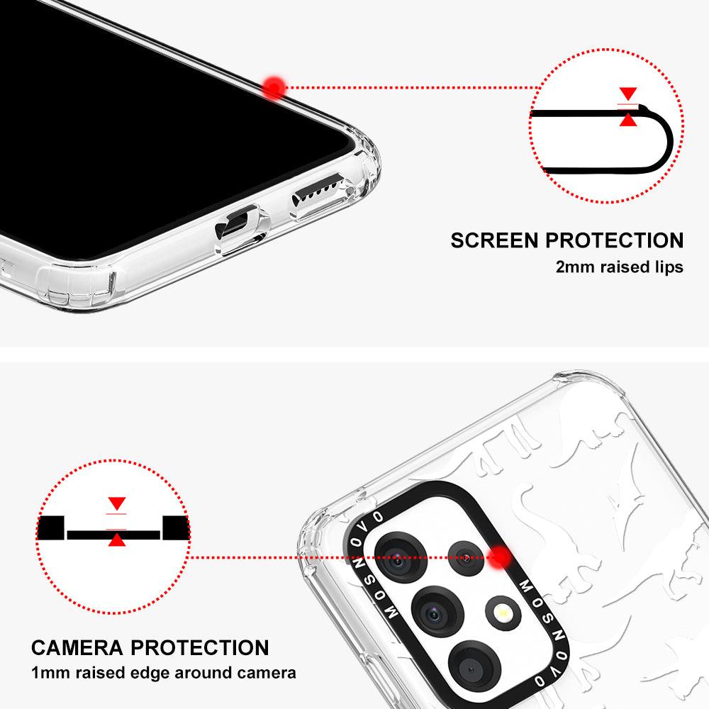 White Dinosaur Phone Case - Samsung Galaxy A53 Case - MOSNOVO