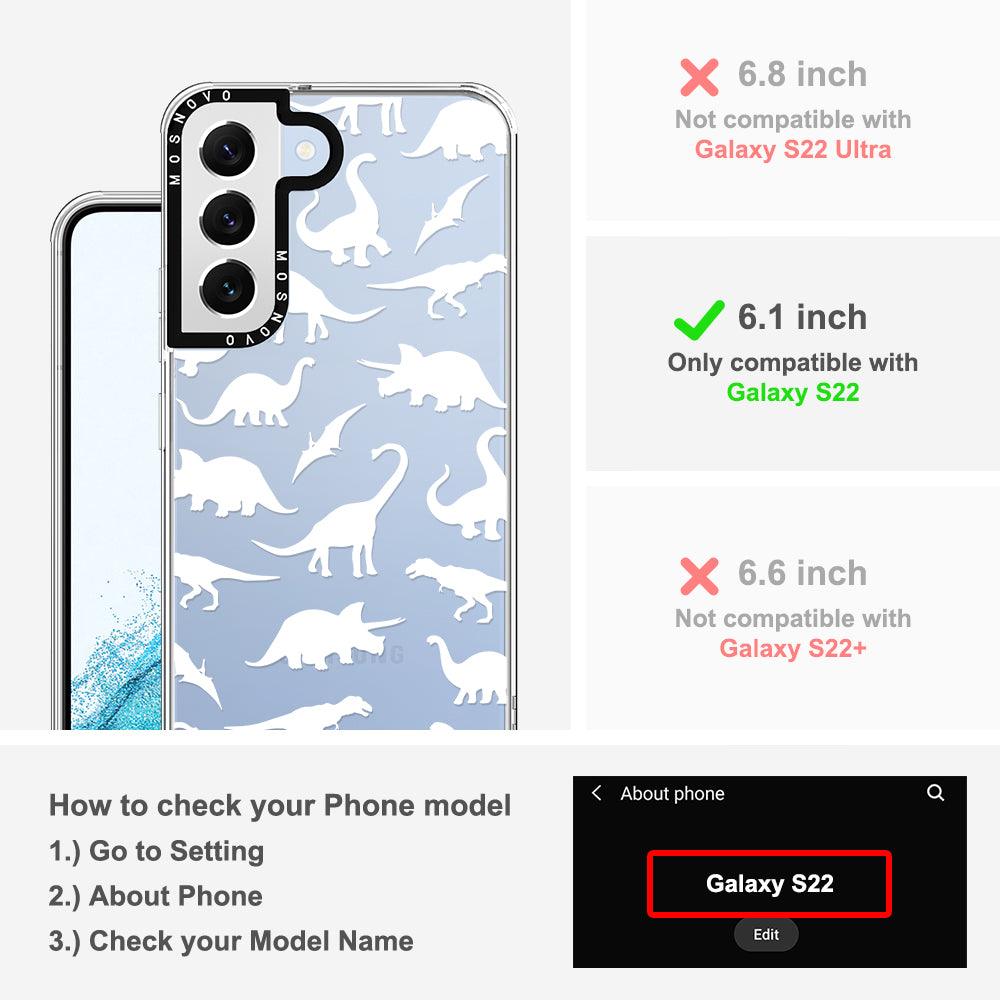 White Dinosaur Phone Case - Samsung Galaxy S22 Case - MOSNOVO