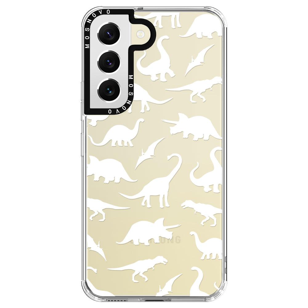 White Dinosaur Phone Case - Samsung Galaxy S22 Plus Case - MOSNOVO