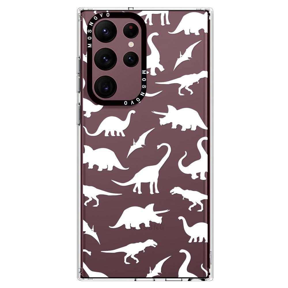 White Dinosaur Phone Case - Samsung Galaxy S22 Ultra Case - MOSNOVO