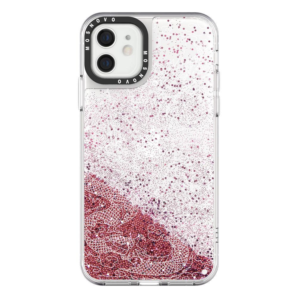 White Dragon Glitter Phone Case - iPhone 12 Mini Case - MOSNOVO