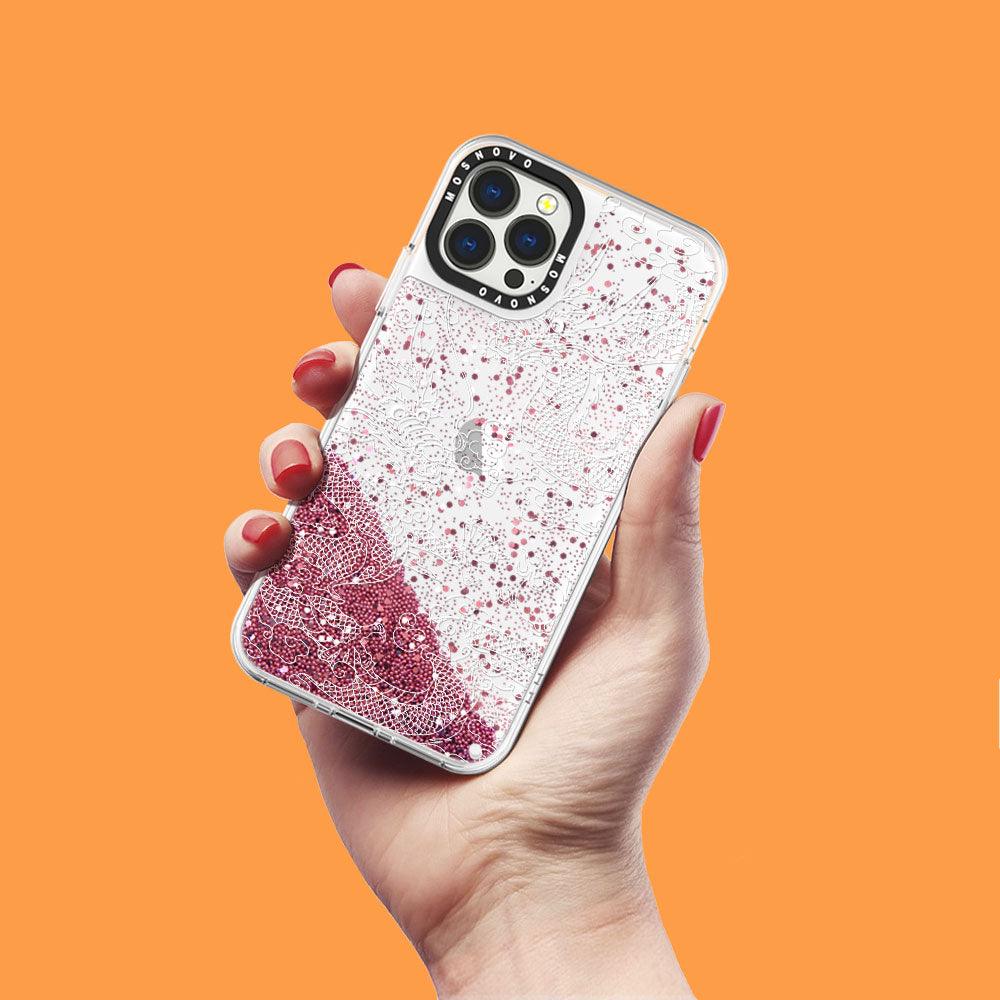 White Dragon Glitter Phone Case - iPhone 13 Pro Max Case - MOSNOVO