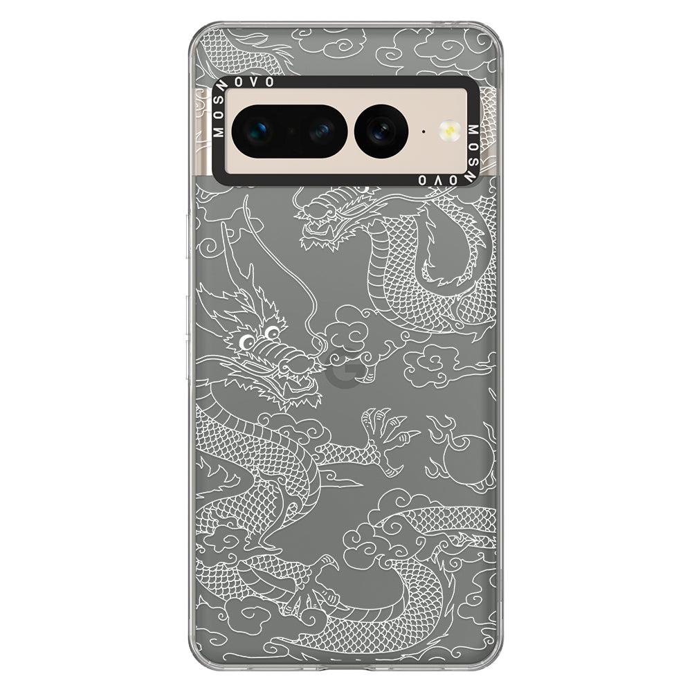 White Dragon Phone Case - Google Pixel 7 Pro Case - MOSNOVO