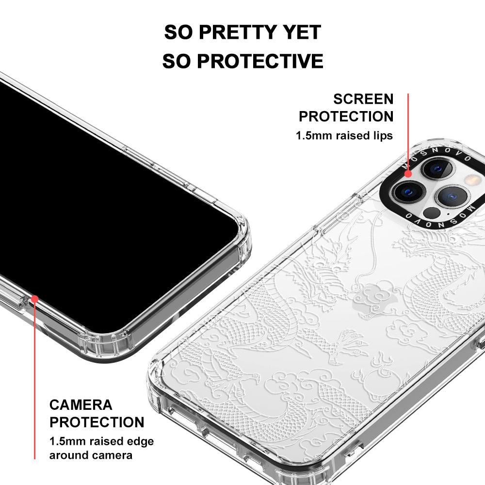 White Dragon Phone Case - iPhone 12 Pro Max Case - MOSNOVO
