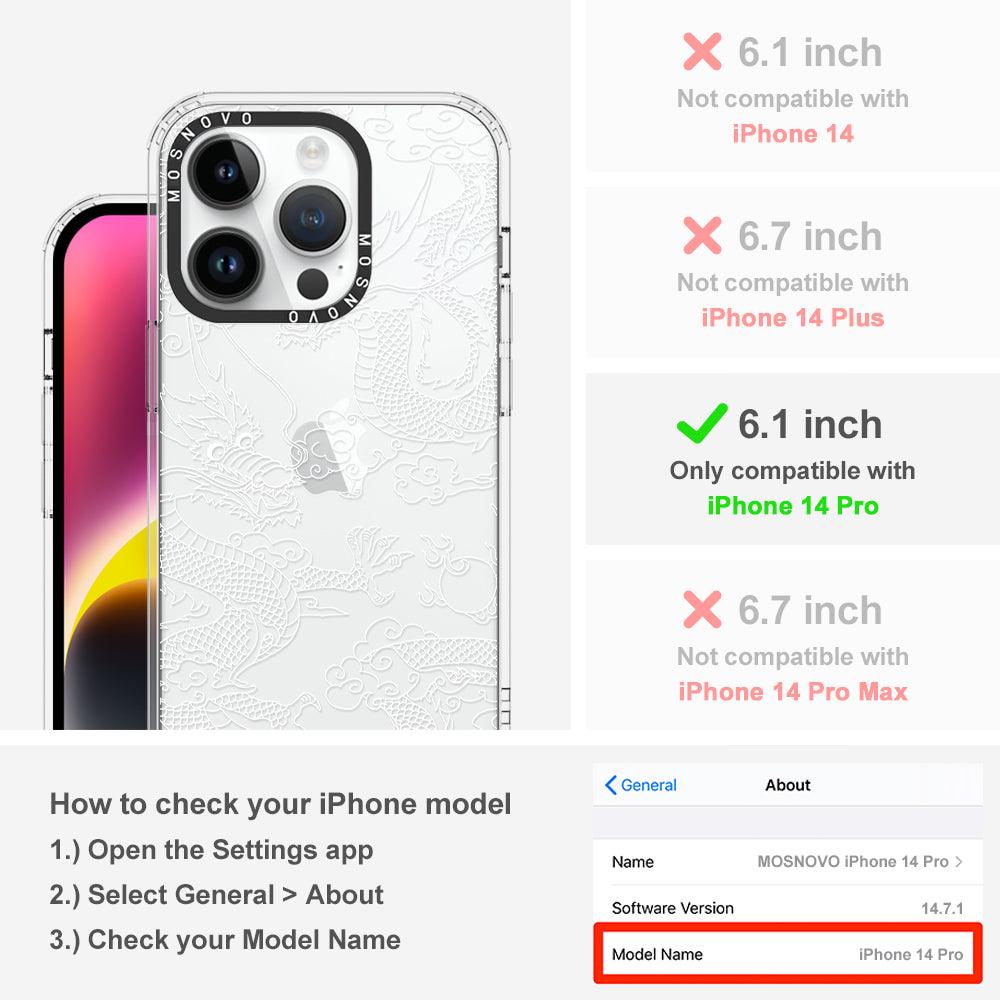 White Dragon Phone Case - iPhone 14 Pro Case - MOSNOVO