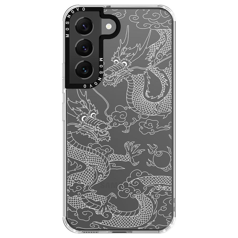 White Dragon Phone Case - Samsung Galaxy S22 Plus Case - MOSNOVO