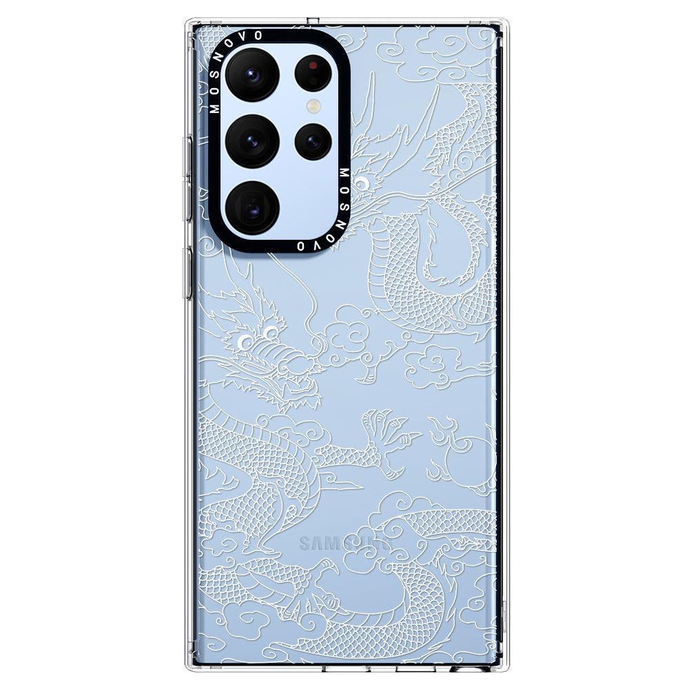 White Dragon Phone Case - Samsung Galaxy S22 Ultra Case - MOSNOVO
