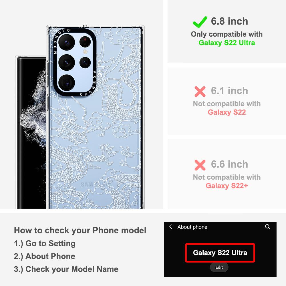 White Dragon Phone Case - Samsung Galaxy S22 Ultra Case - MOSNOVO
