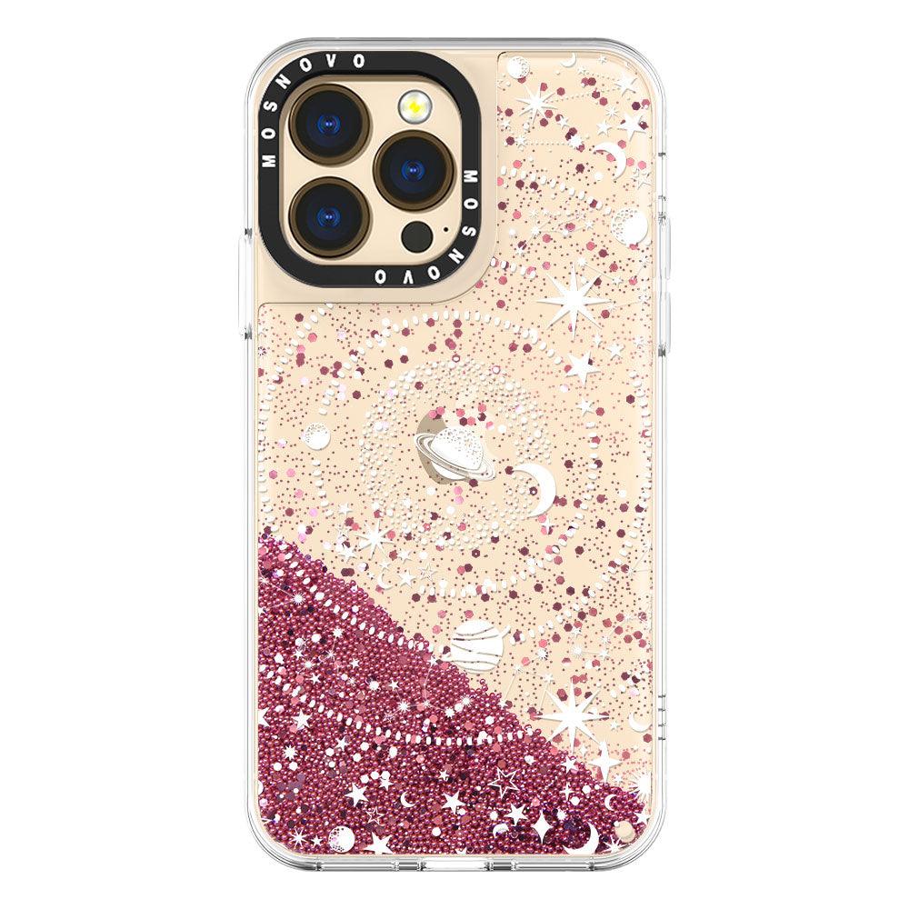 White Galaxy Glitter Phone Case - iPhone 13 Pro Case - MOSNOVO