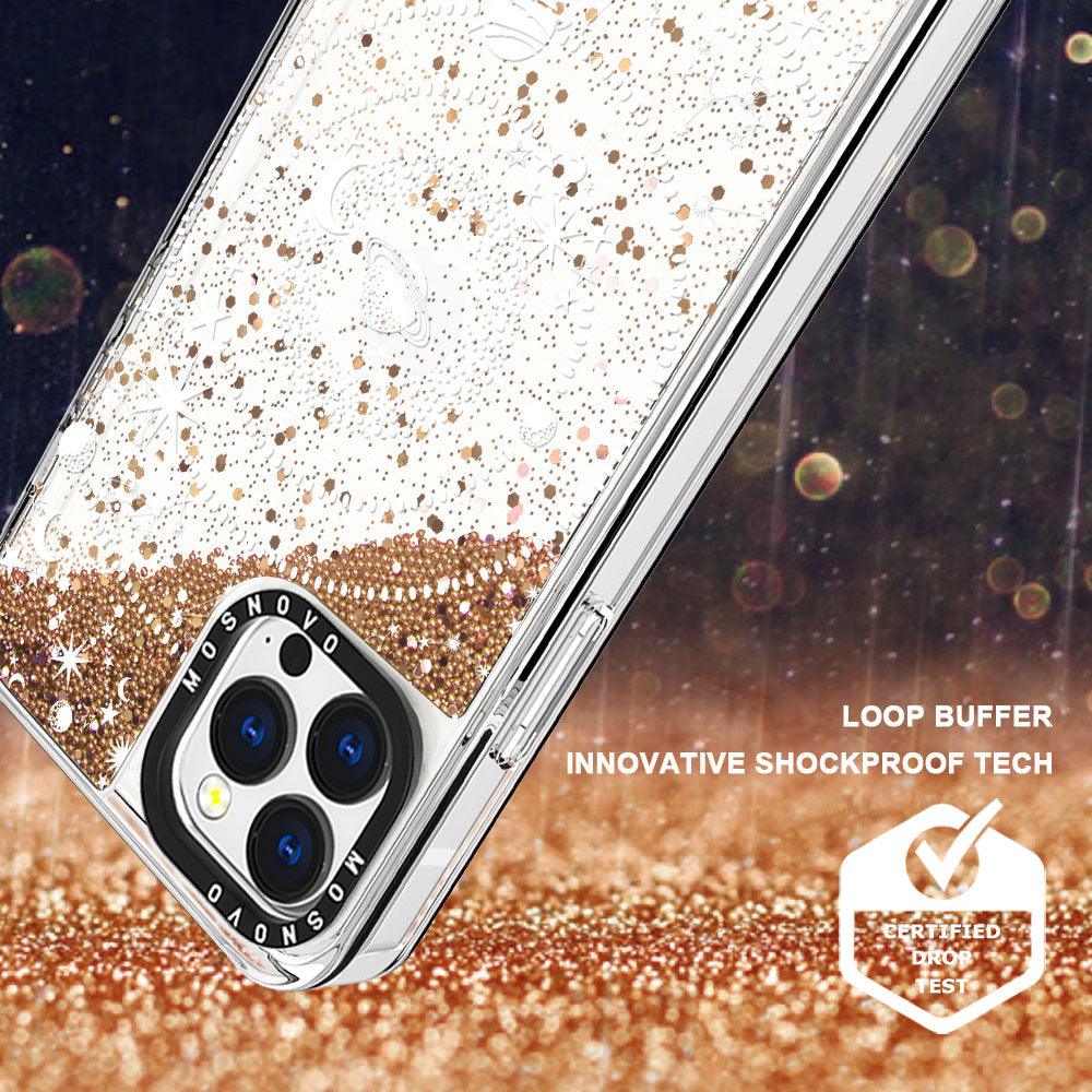 White Galaxy Glitter Phone Case - iPhone 13 Pro Case - MOSNOVO
