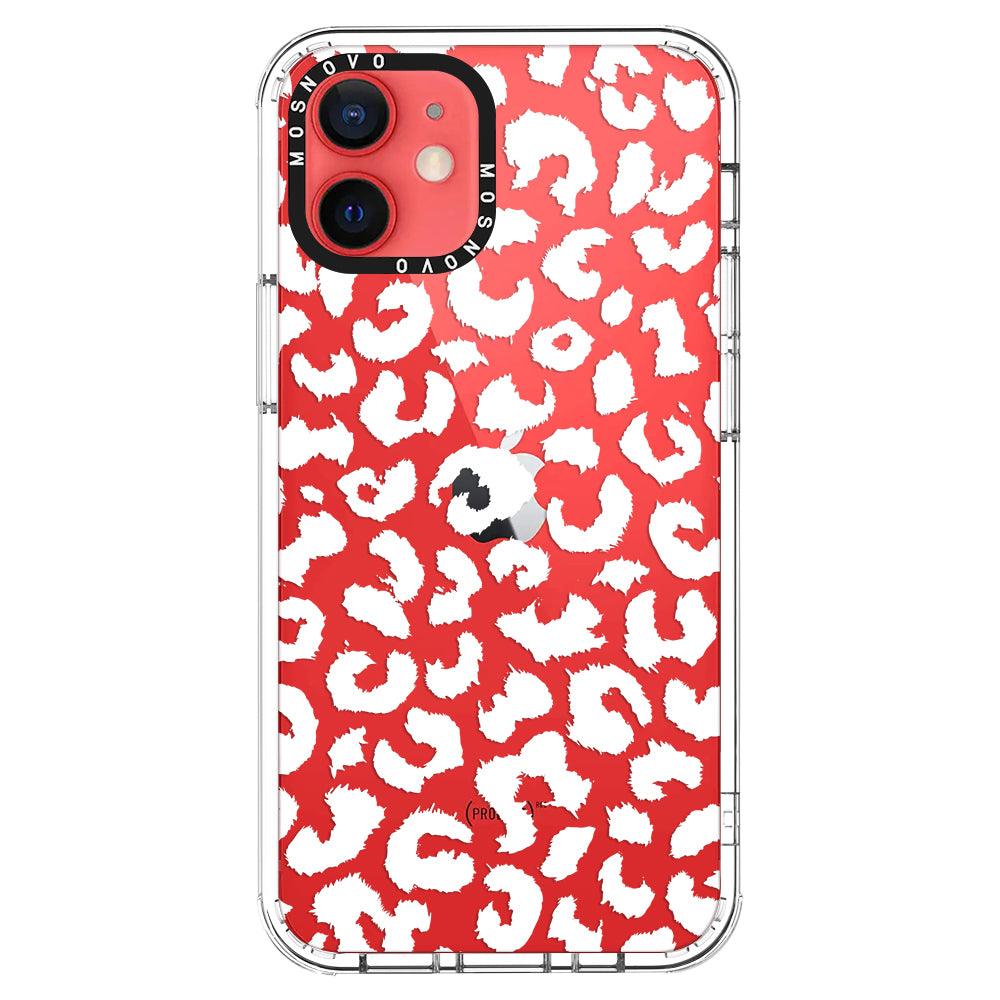 White Leopard Phone Case - iPhone 12 Mini Case - MOSNOVO