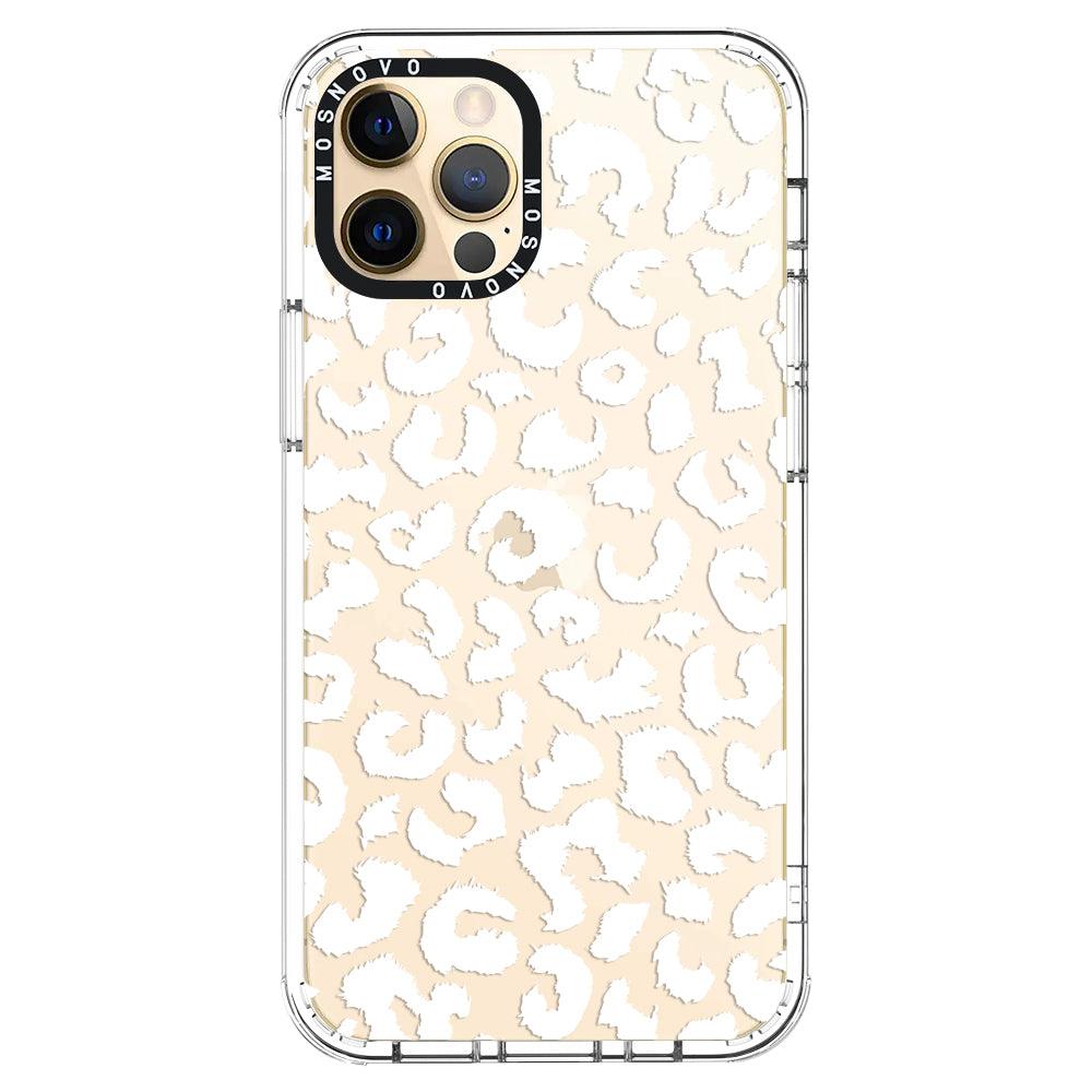 White Leopard Phone Case - iPhone 12 Pro Case - MOSNOVO