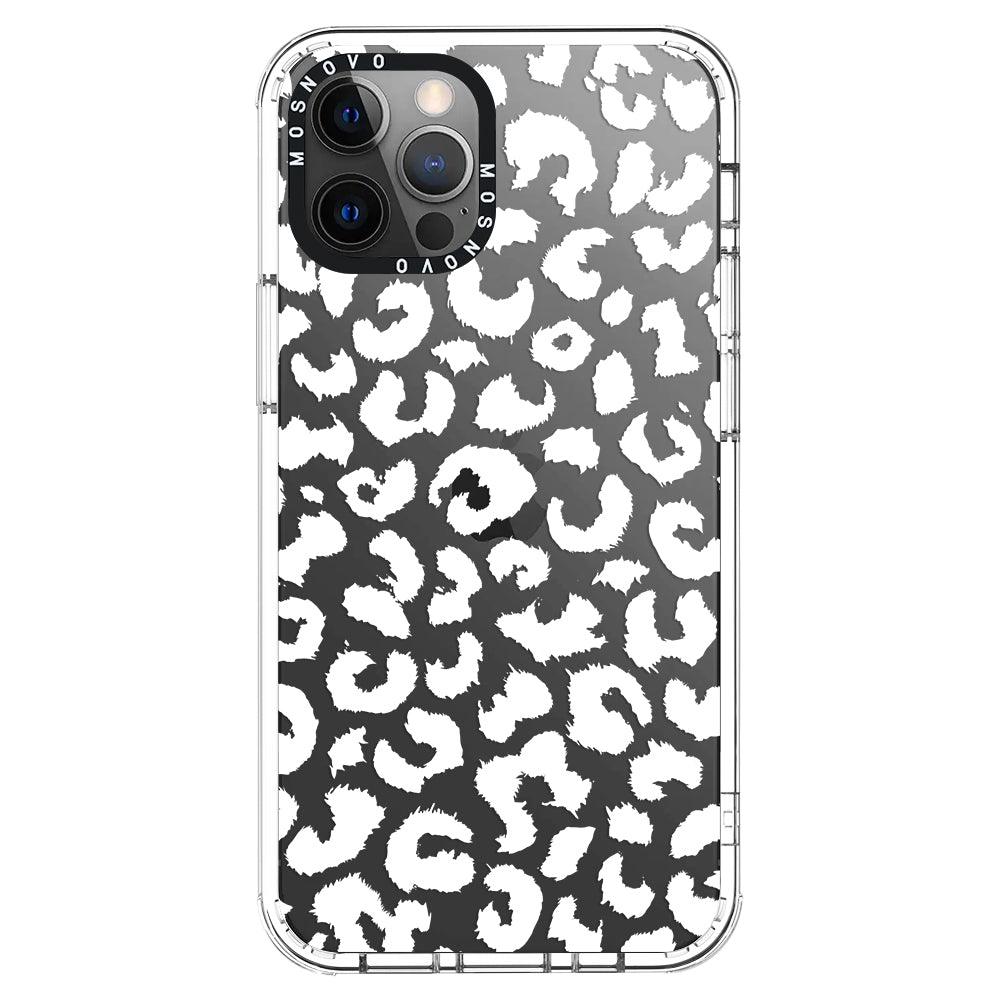 White Leopard Phone Case - iPhone 12 Pro Case - MOSNOVO