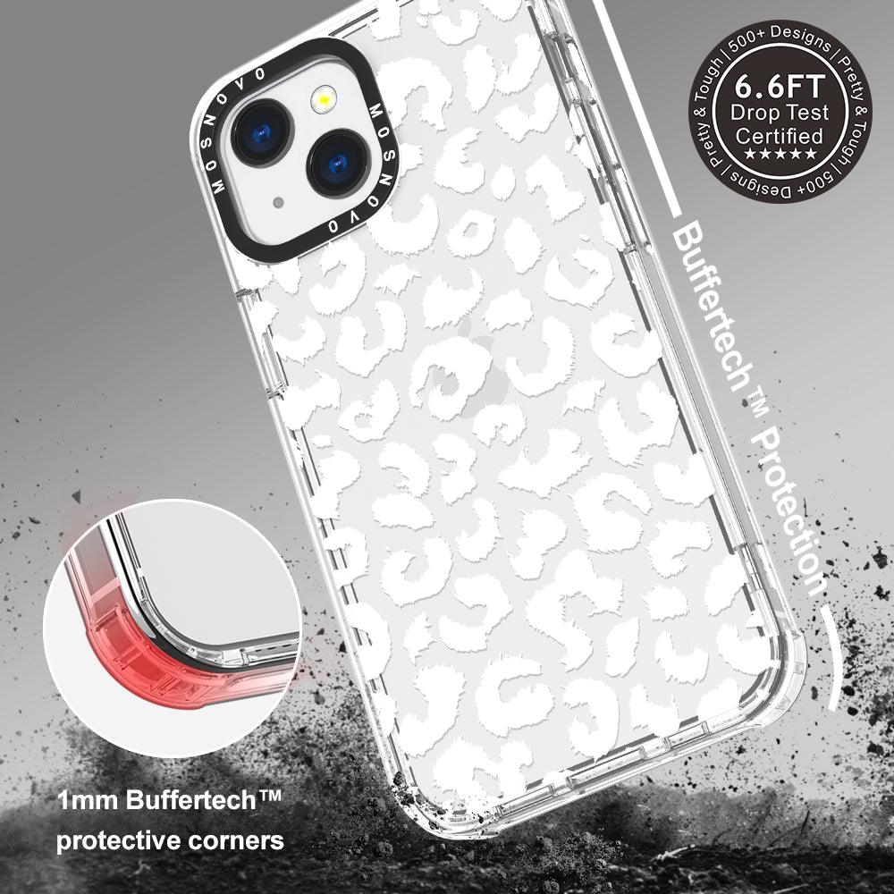 White Leopard Phone Case - iPhone 13 Case - MOSNOVO