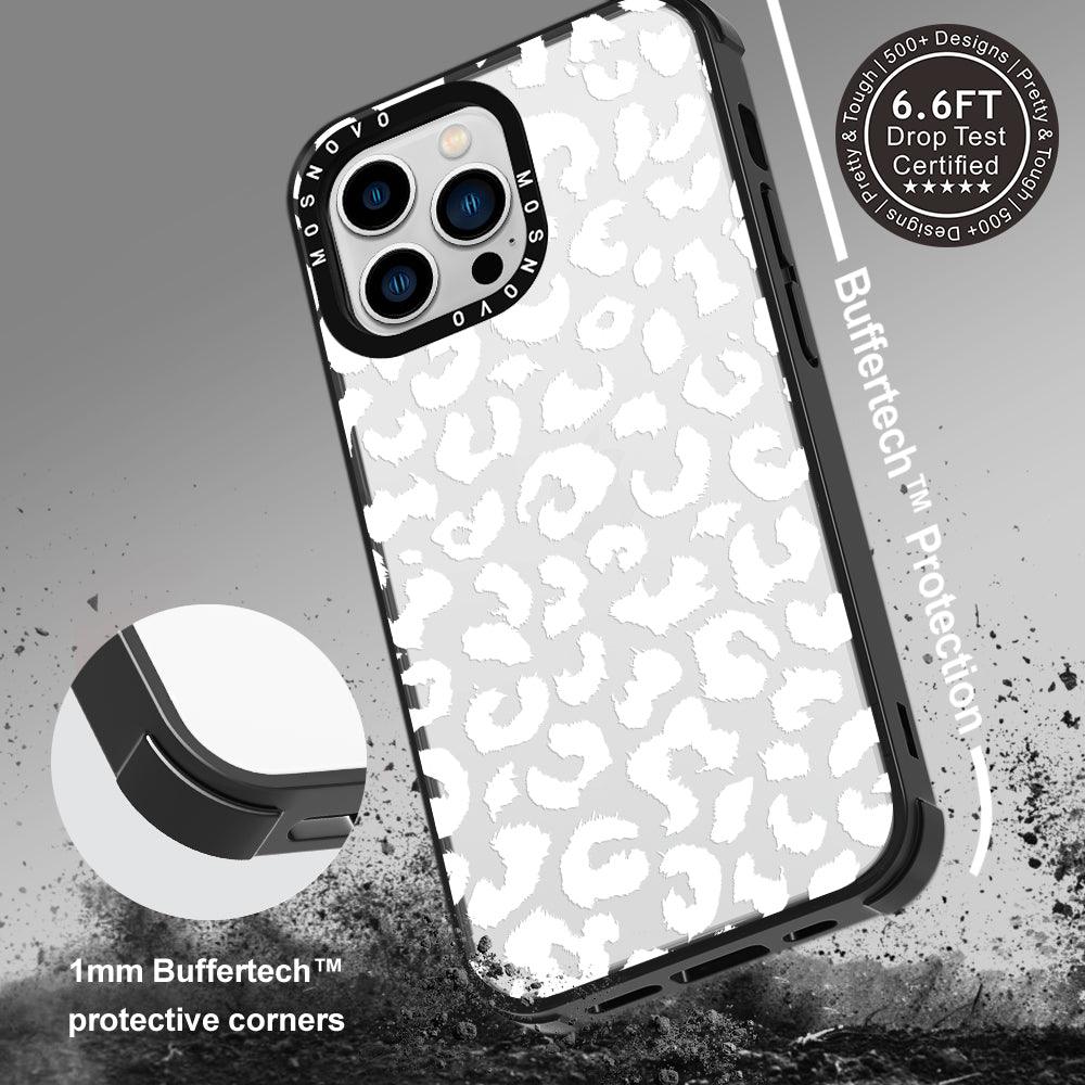 White Leopard Phone Case - iPhone 13 Pro Case - MOSNOVO