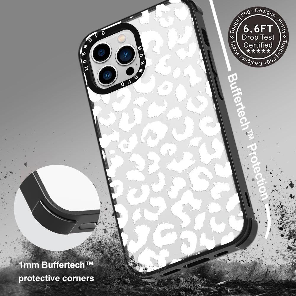 White Leopard Phone Case - iPhone 13 Pro Max Case - MOSNOVO
