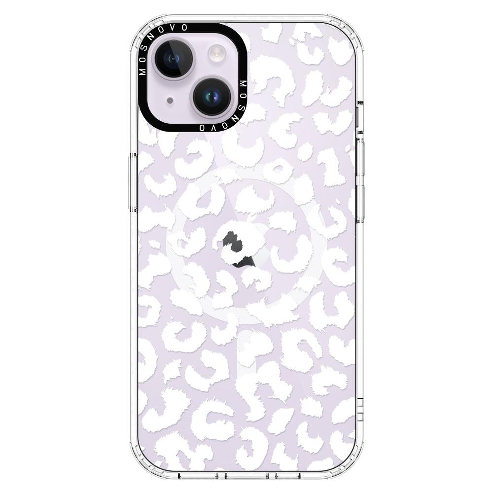 White Leopard Phone Case - iPhone 14 Case - MOSNOVO