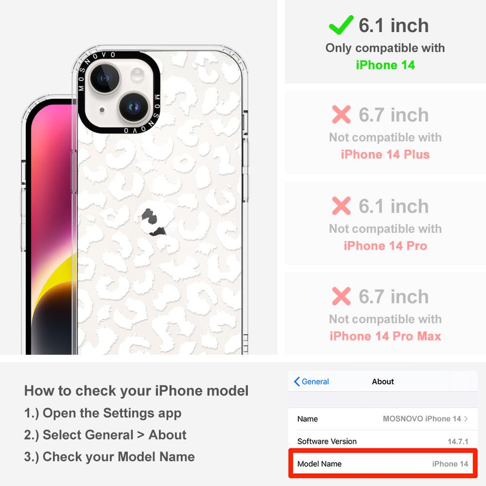 White Leopard Phone Case - iPhone 14 Case - MOSNOVO