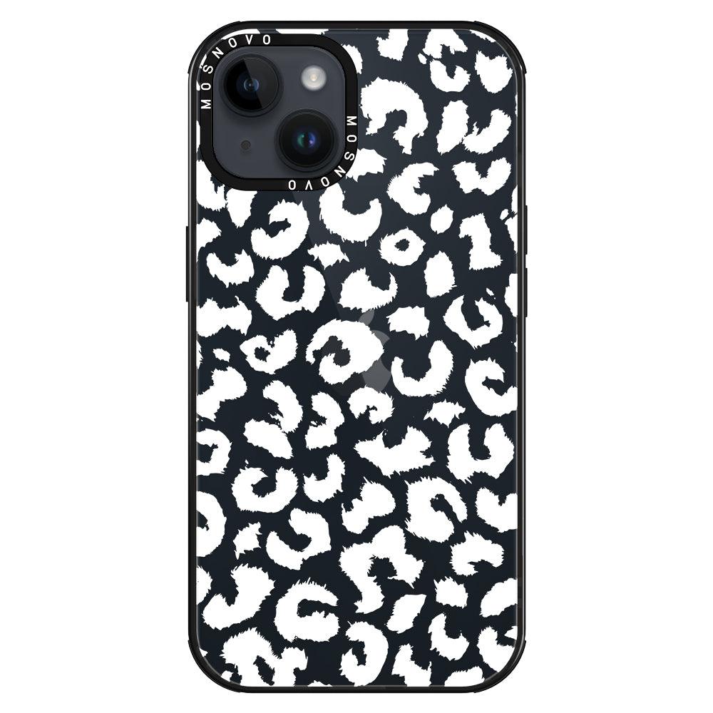 White Leopard Phone Case - iPhone 14 Plus Case - MOSNOVO