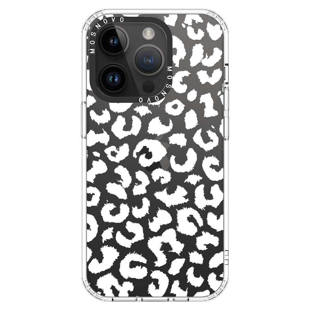 White Leopard Phone Case - iPhone 14 Pro Case - MOSNOVO
