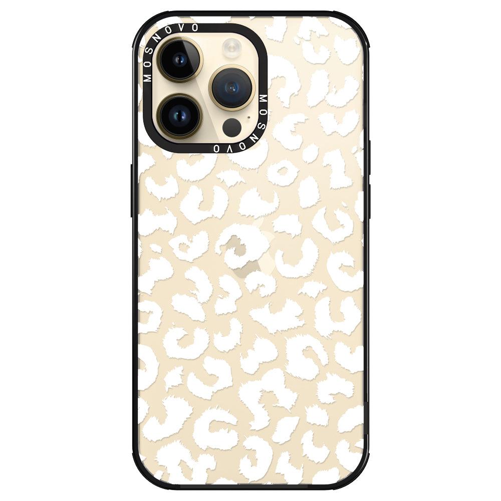 White Leopard Phone Case - iPhone 14 Pro Max Case - MOSNOVO