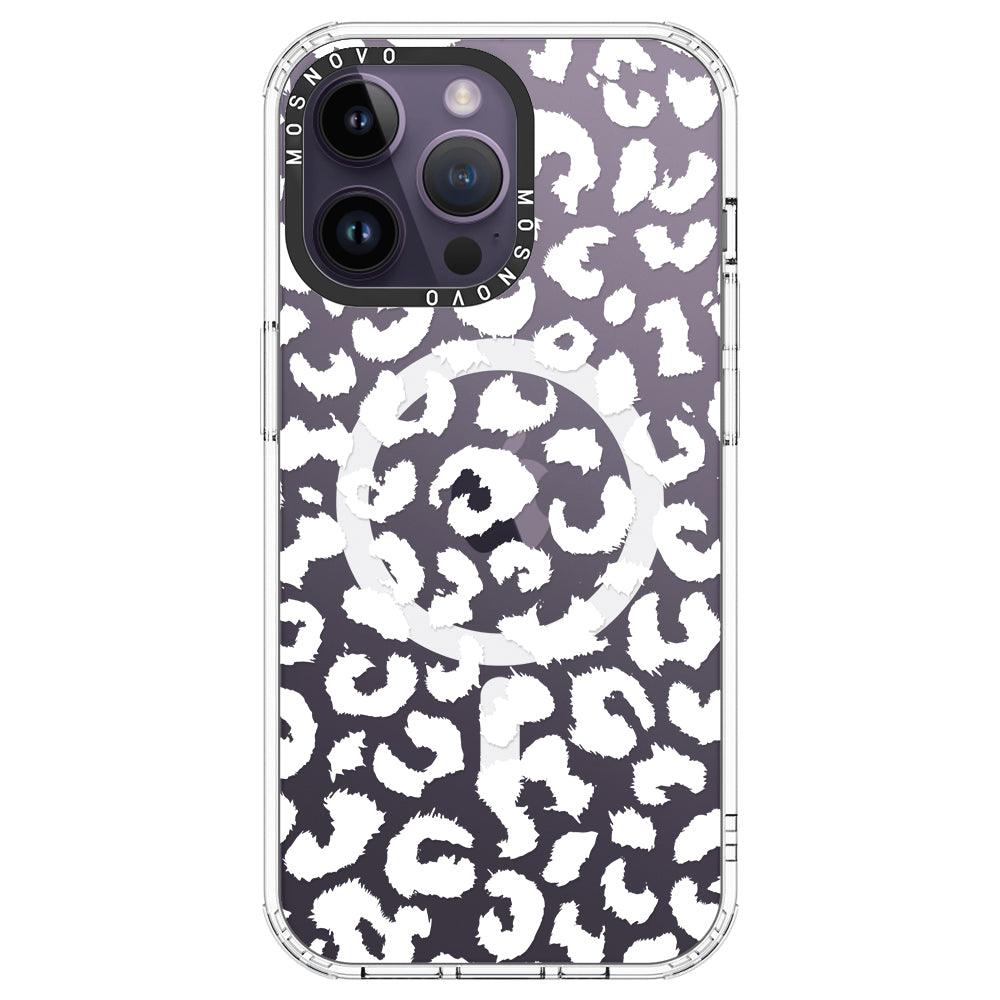 White Leopard Phone Case - iPhone 14 Pro Max Case - MOSNOVO