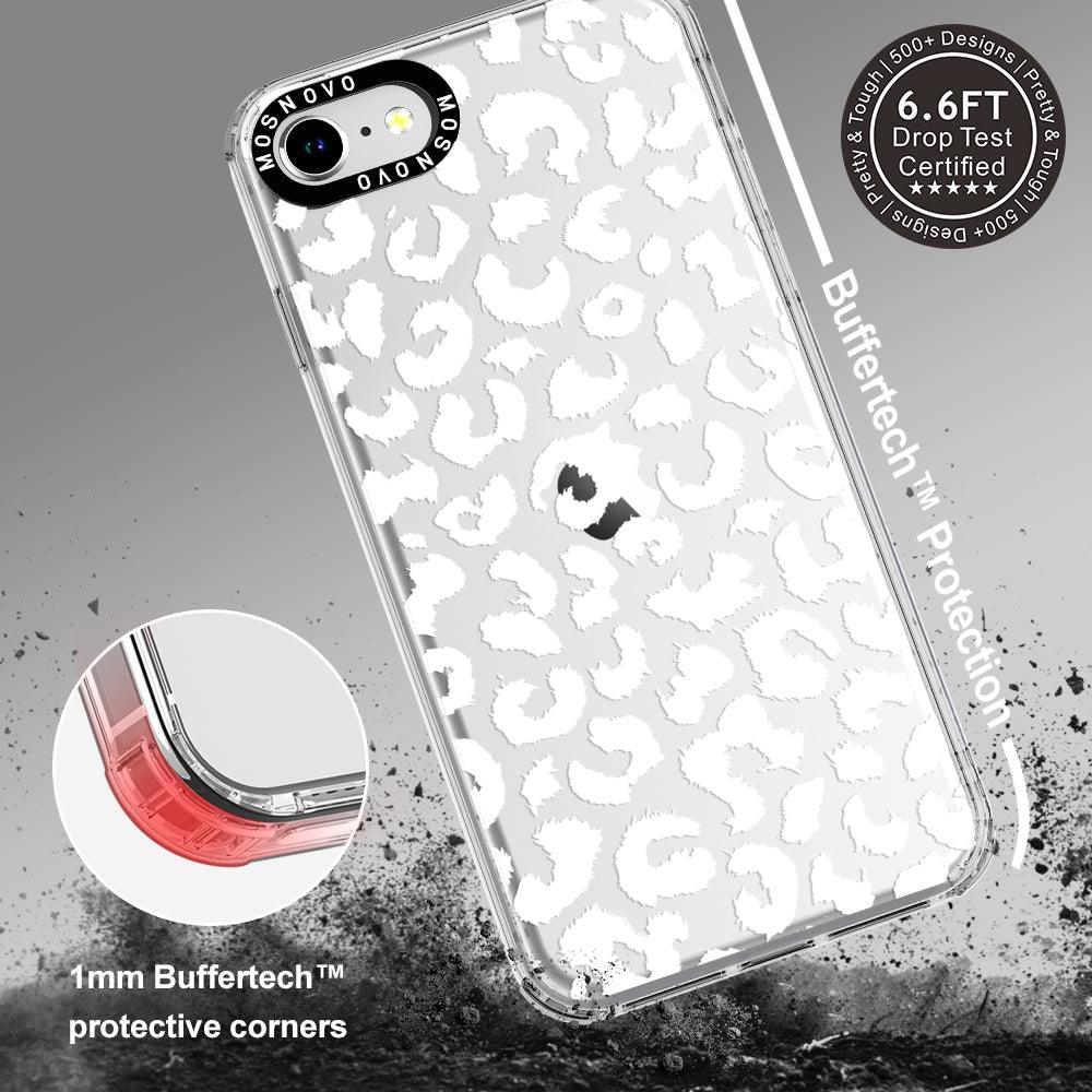 White Leopard Phone Case - iPhone SE 2022 Case - MOSNOVO