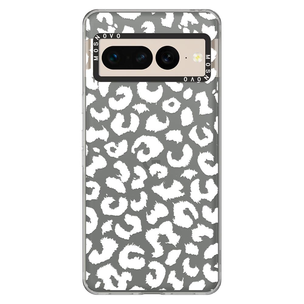 White Leopard Print Phone Case - Google Pixel 7 Pro Case - MOSNOVO