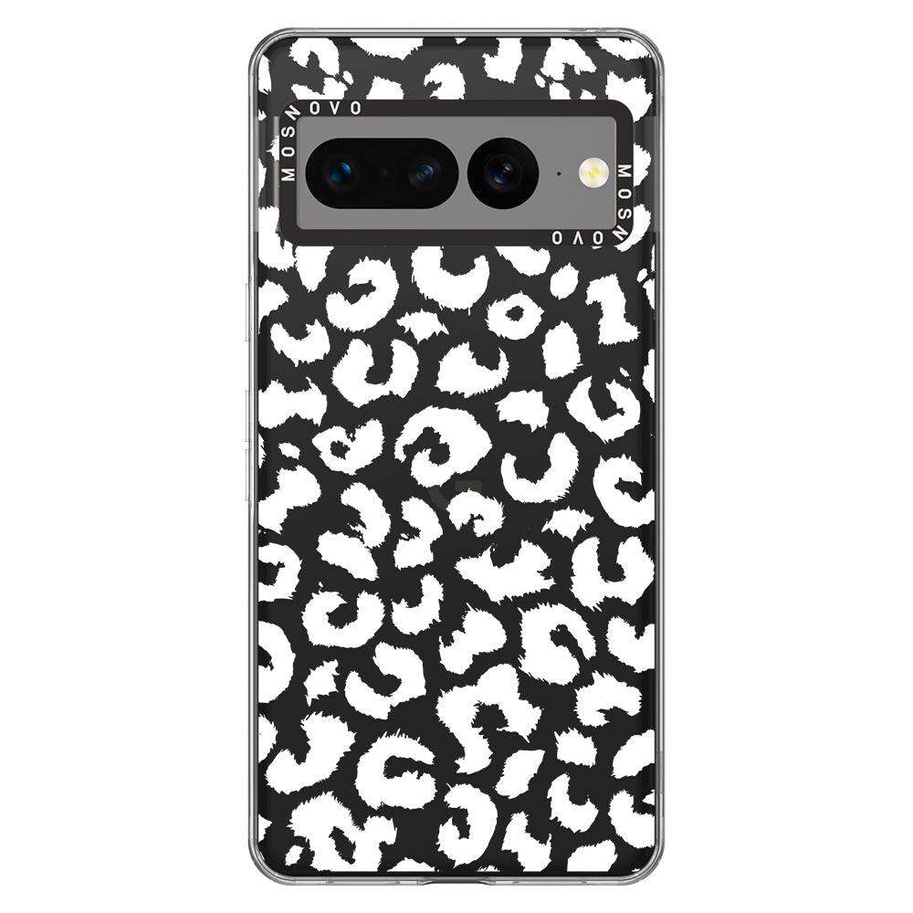 White Leopard Print Phone Case - Google Pixel 7 Pro Case - MOSNOVO
