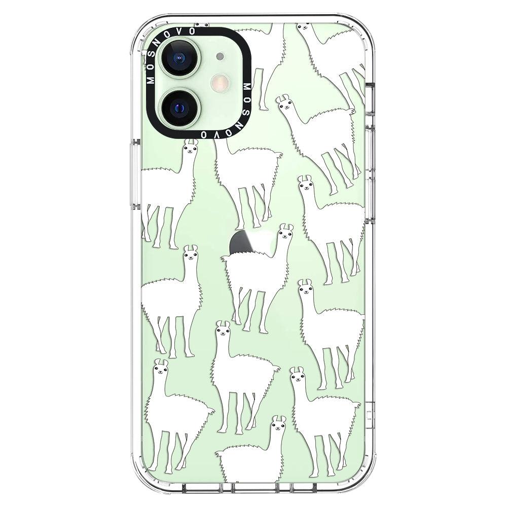 White Llama Phone Case - iPhone 12 Mini Case - MOSNOVO