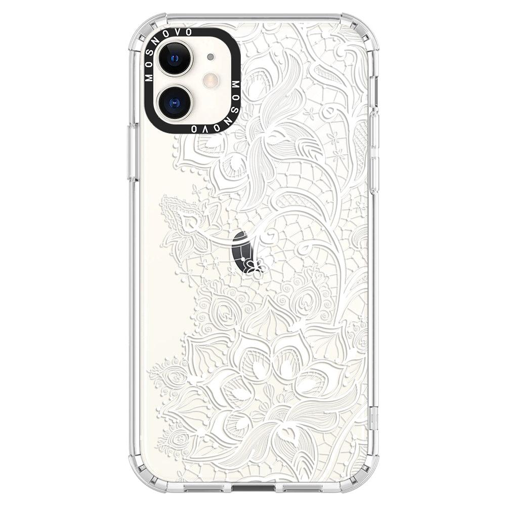 White Lotus Henna Phone Case - iPhone 11 Case - MOSNOVO