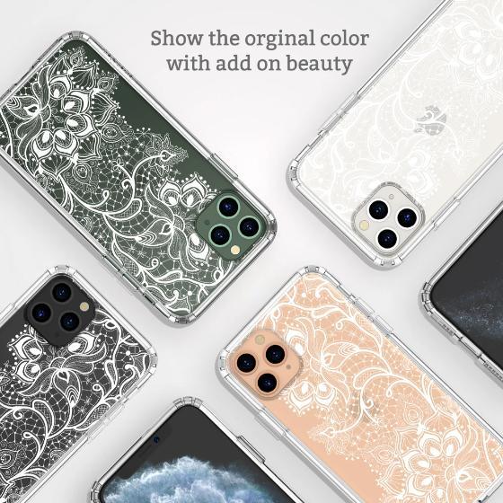 White Lotus Henna Phone Case - iPhone 11 Pro Case - MOSNOVO