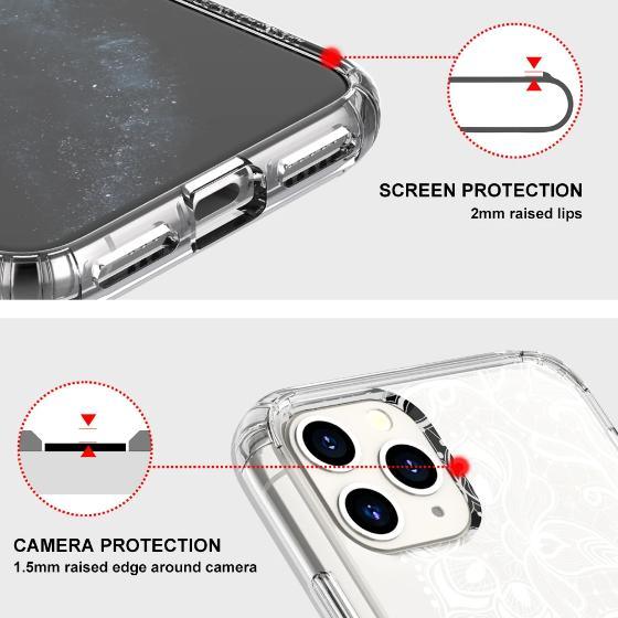 White Lotus Henna Phone Case - iPhone 11 Pro Case - MOSNOVO