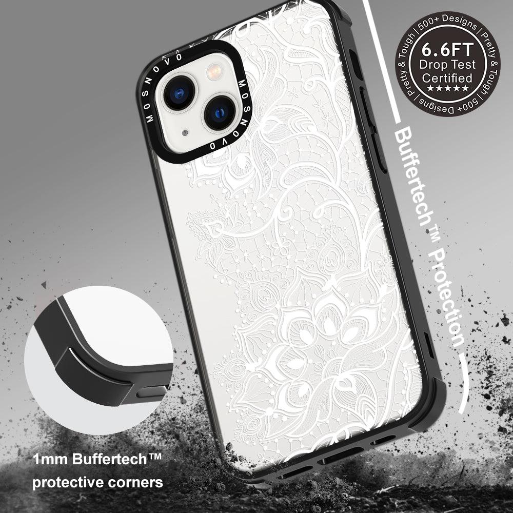 White Lotus Henna Phone Case - iPhone 13 Case - MOSNOVO