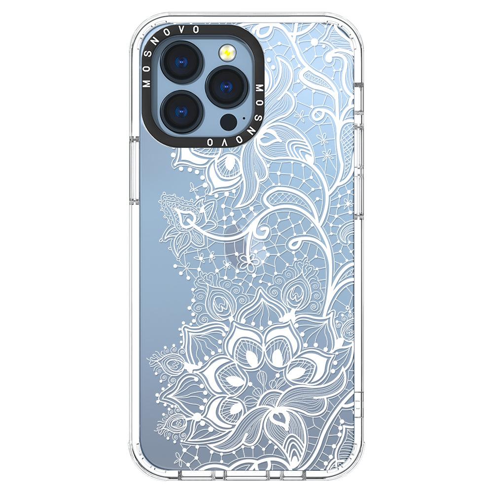 White Lotus Henna Phone Case - iPhone 13 Pro Case - MOSNOVO