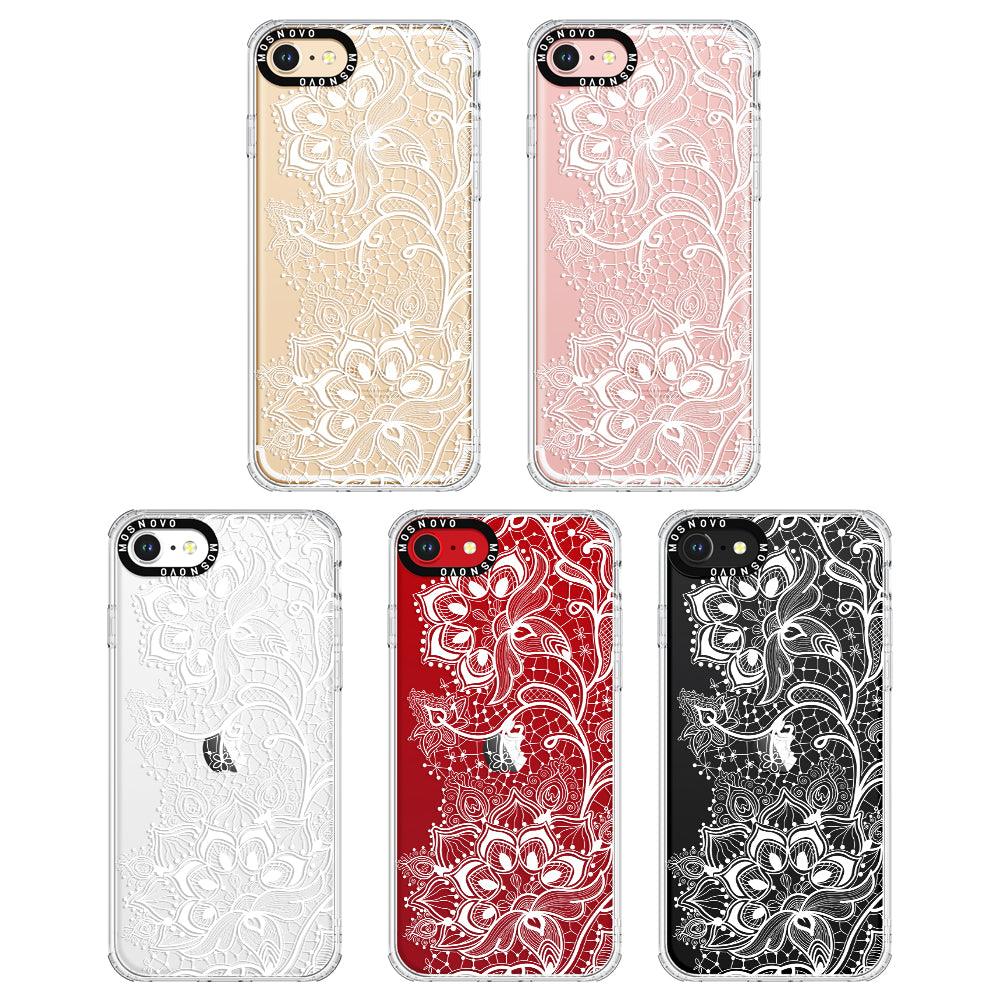 White Lotus Henna Phone Case - iPhone 8 Case - MOSNOVO