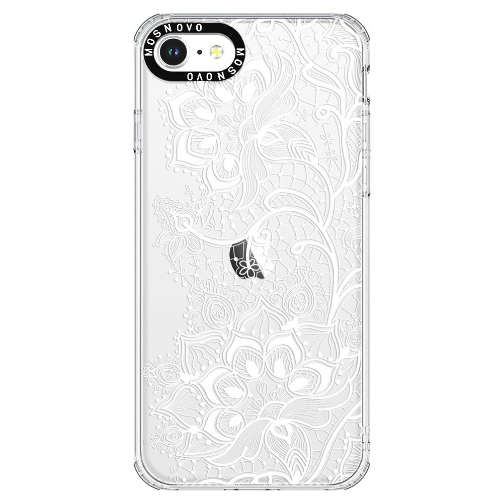 White Lotus Henna Phone Case - iPhone SE 2020 Case - MOSNOVO