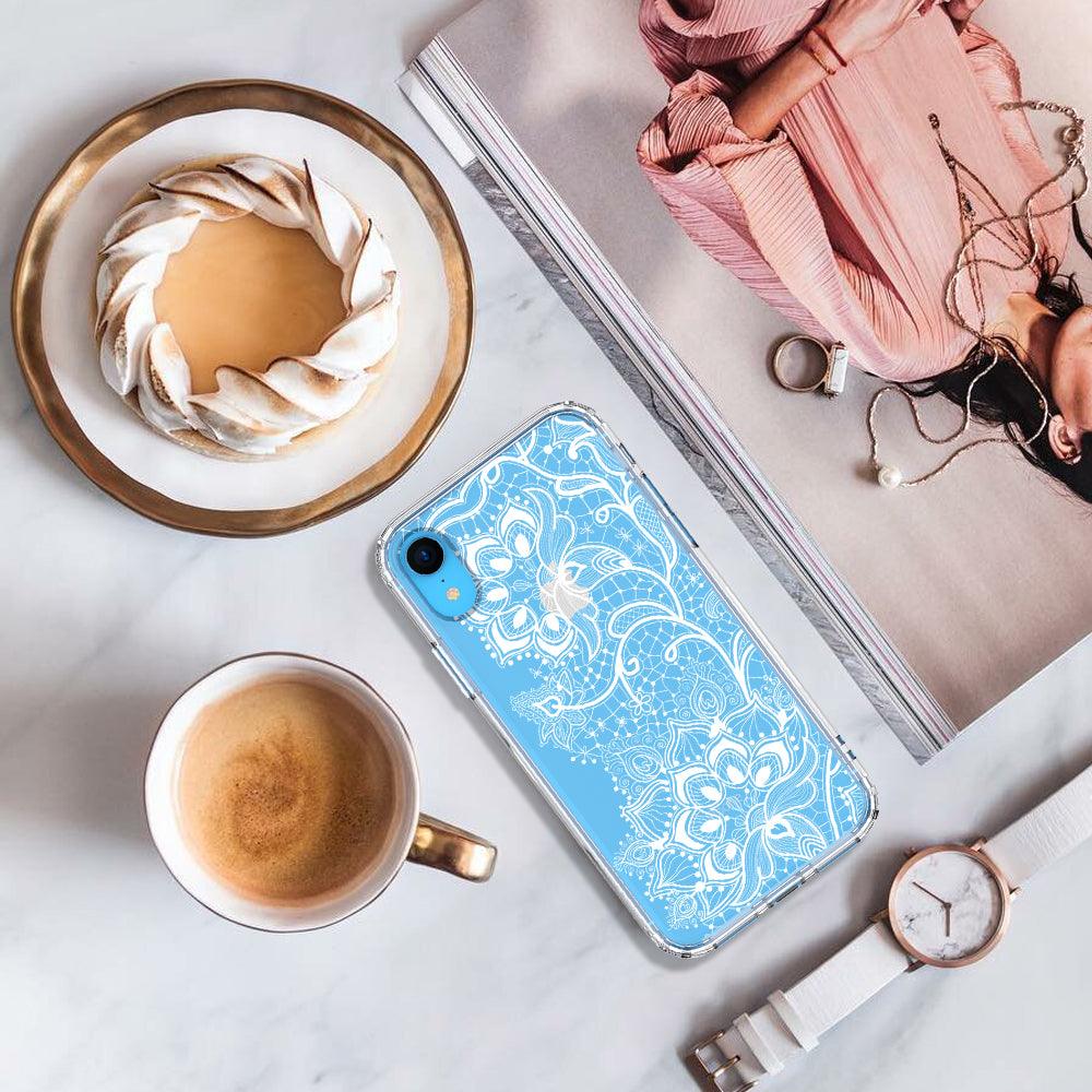 White Lotus Henna Phone Case - iPhone XR Case - MOSNOVO