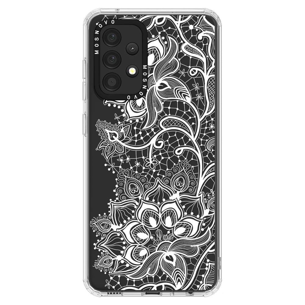 White Lotus Henna Phone Case - Samsung Galaxy A52 & A52s Case - MOSNOVO