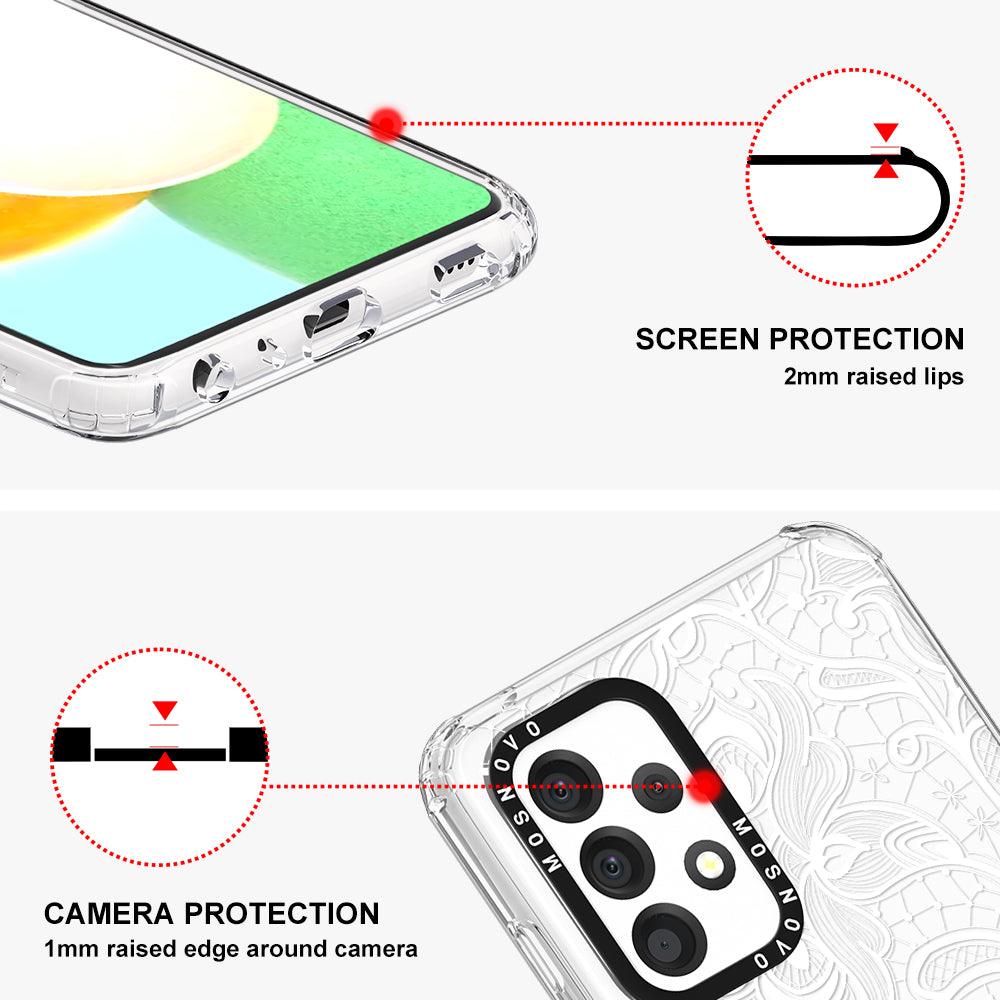 White Lotus Henna Phone Case - Samsung Galaxy A52 & A52s Case - MOSNOVO