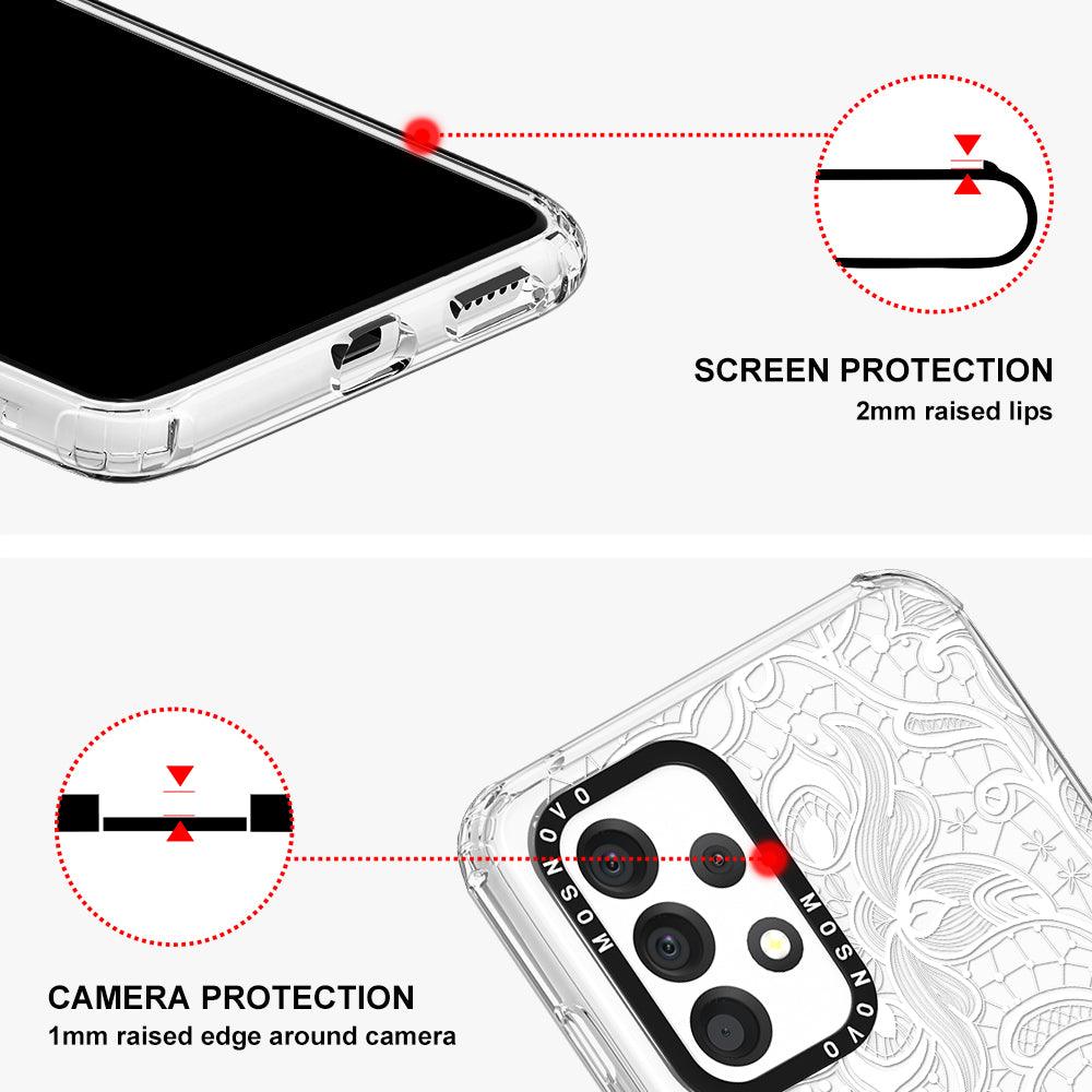 White Lotus Henna Phone Case - Samsung Galaxy A53 Case - MOSNOVO