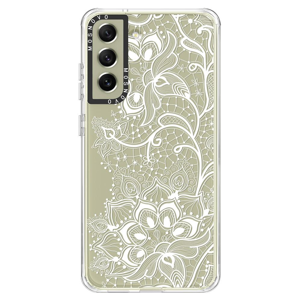 White Lotus Henna Phone Case - Samsung Galaxy S21 FE Case - MOSNOVO