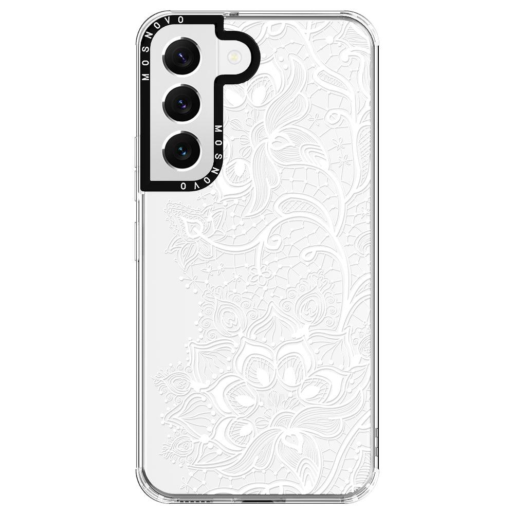 White Lotus Henna Phone Case - Samsung Galaxy S22 Plus Case - MOSNOVO