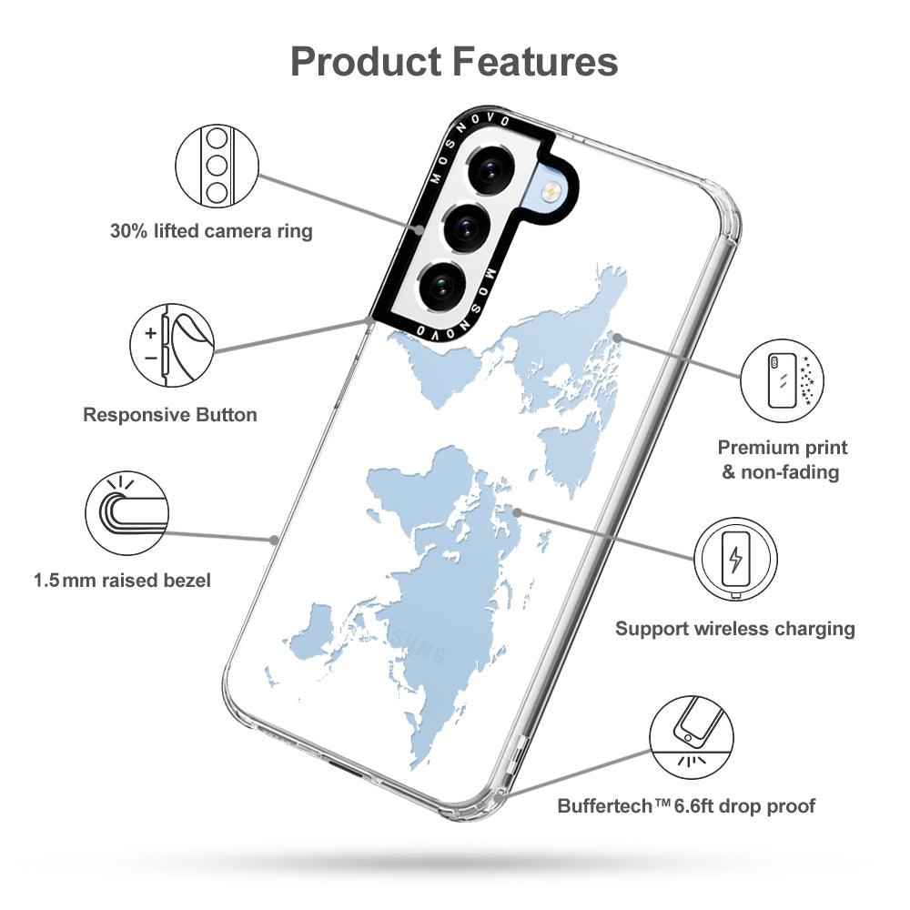 White Map Phone Case - Samsung Galaxy S22 Case - MOSNOVO