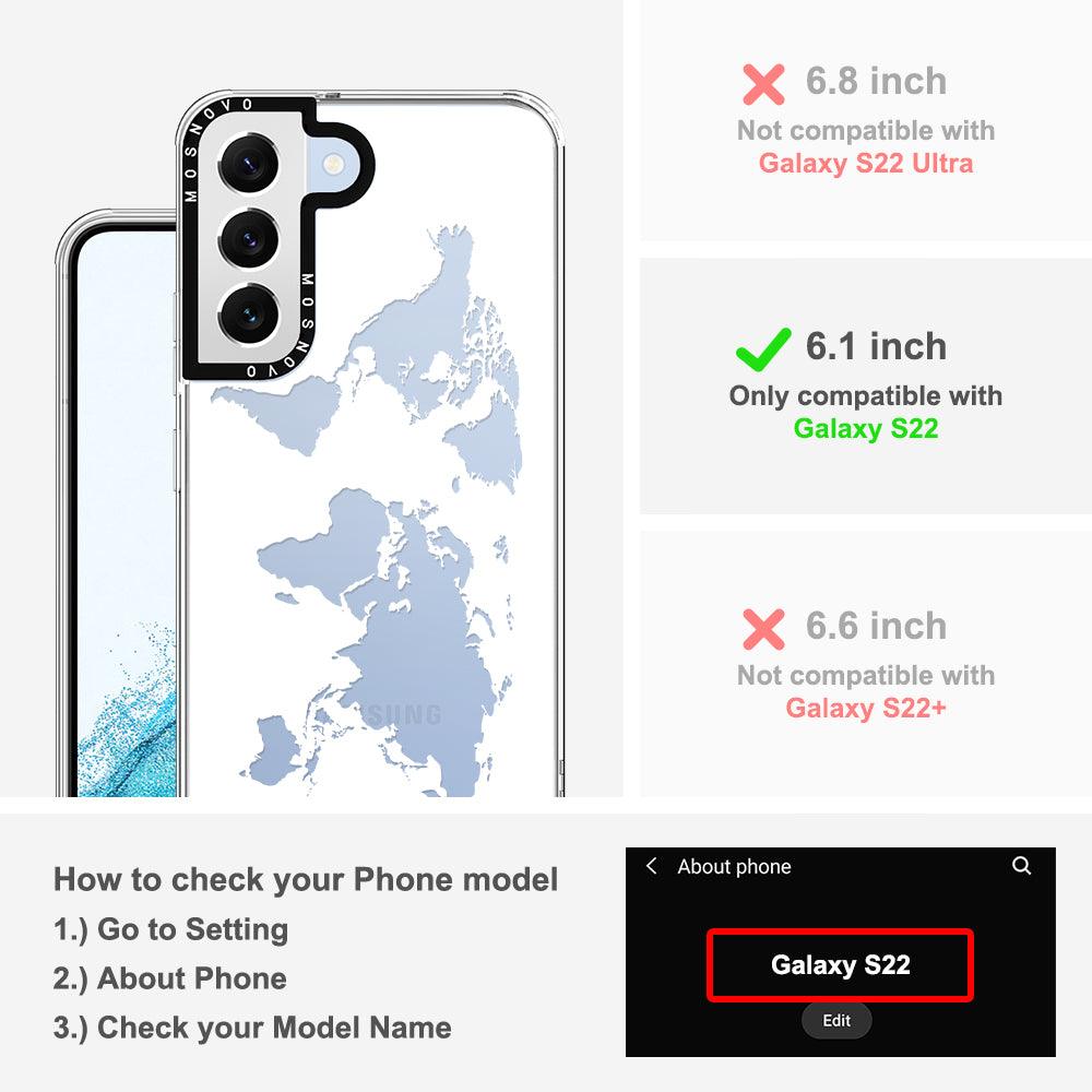 White Map Phone Case - Samsung Galaxy S22 Case - MOSNOVO
