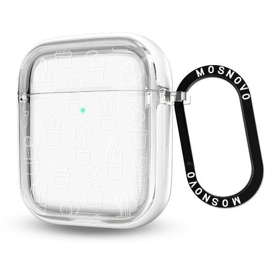 White Potted Cactus AirPods 1/2 Case - MOSNOVO