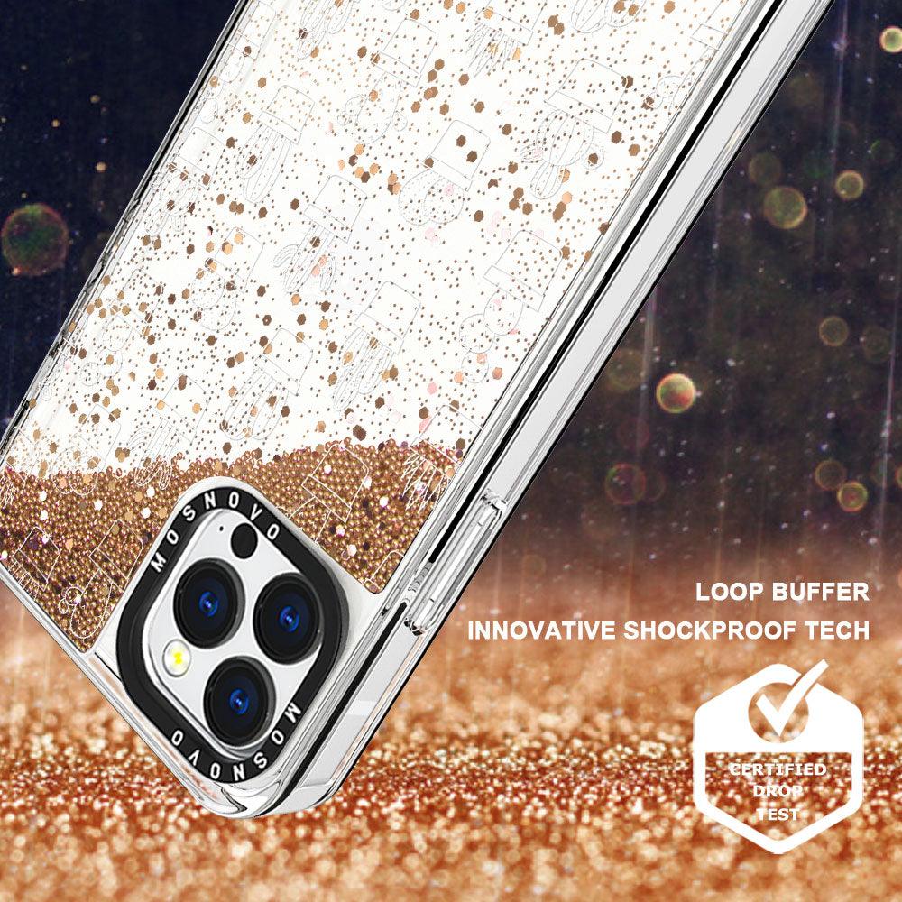 White Potted Cactus Glitter Phone Case - iPhone 13 Pro Case - MOSNOVO