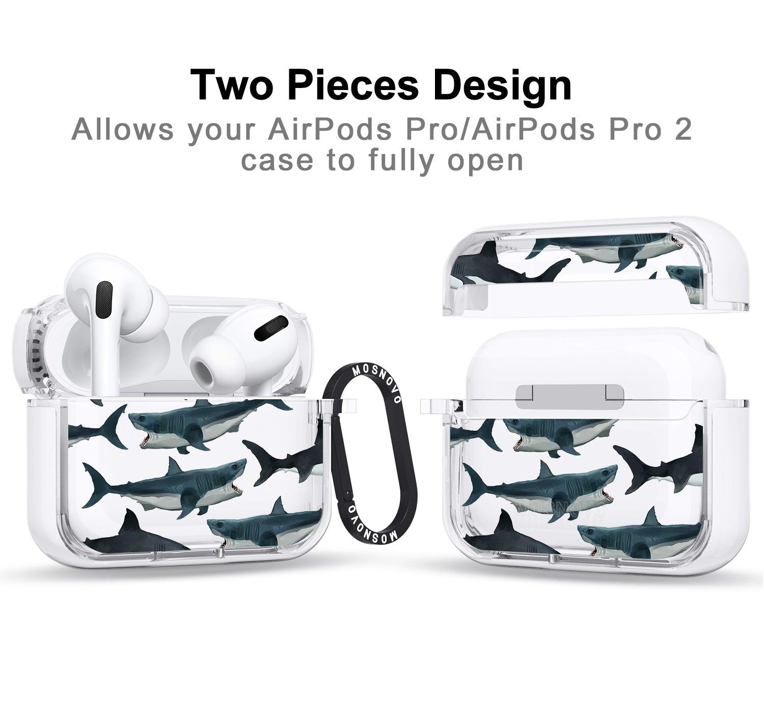 White Shark AirPods Pro 2 Case (2nd Generation) - MOSNOVO