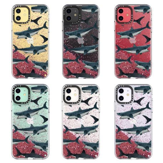 White Shark Glitter Phone Case - iPhone 11 Case - MOSNOVO